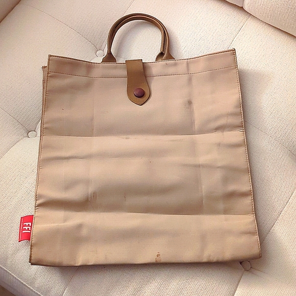 Fold up tan tote by FFI - Picture 1 of 7